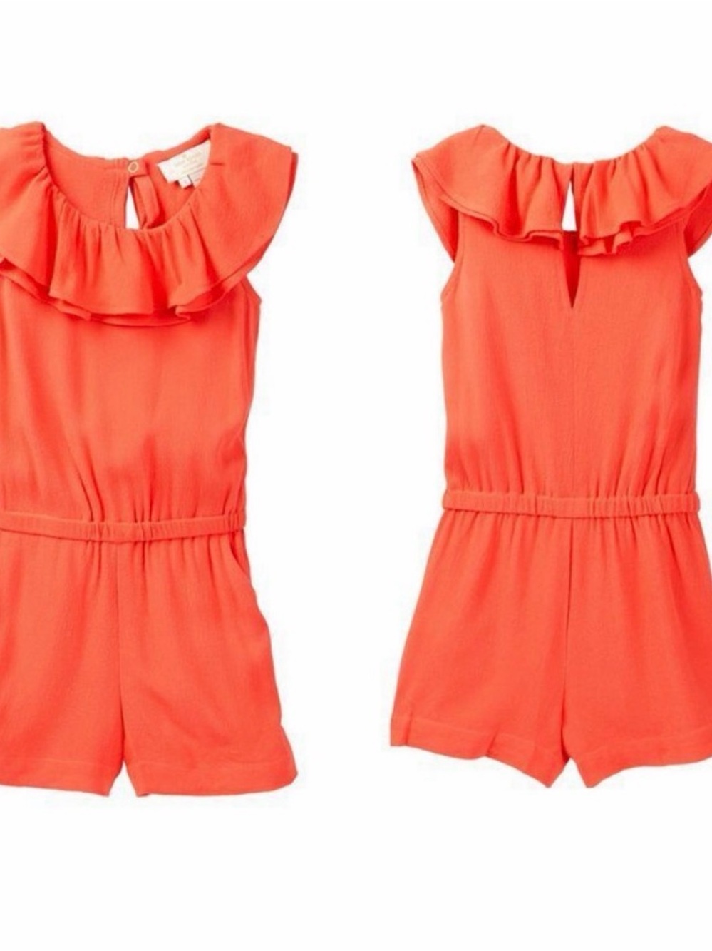 Kate Spade Toddler Girls Geranium Orange Avery Romper One Piece NEW $84 2 2T